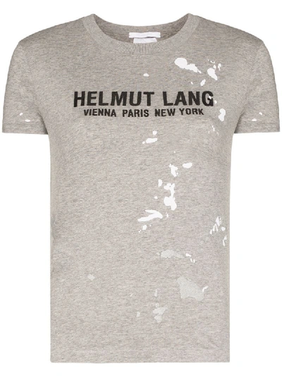 Helmut Lang Logo Paint Cotton T In Grey