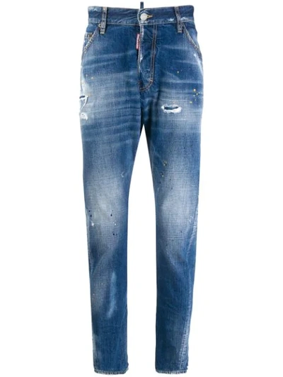 Dsquared2 16.5cm Classic Kenny Cotton Denim Jeans In Blue