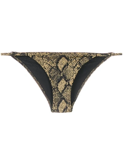 Solid & Striped Lulu Snakeskin-print Bikini Bottoms In Snake Knit