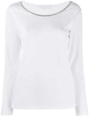 Fabiana Filippi Ball-chain Trim T-shirt In White