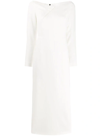 Roland Mouret Romolo Crepe Midi Dress In White