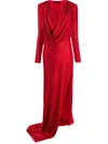 Philipp Plein Long-sleeve Wrap Dress In Red