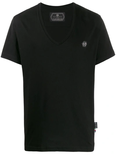 Philipp Plein V-neck T-shirt In Black