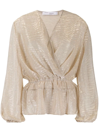 Iro Tiger-jacquard Wrap Top In Neutrals