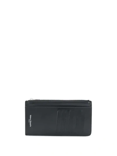 Maison Margiela Four-stitches Zipped Cardholder In Black