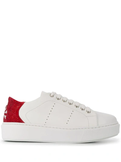 Philipp Plein Skull Low Top Sneakers In White