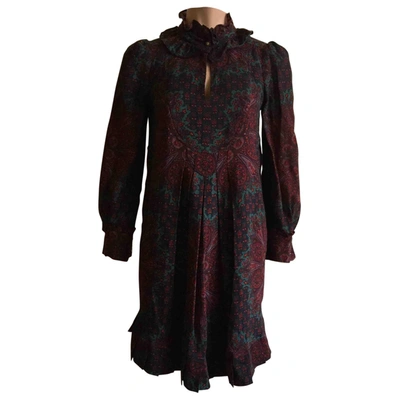 Pre-owned Marc By Marc Jacobs Wool Mini Dress In Burgundy