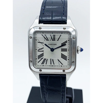Pre-owned Cartier Santos Dumont  Silver Steel Watch