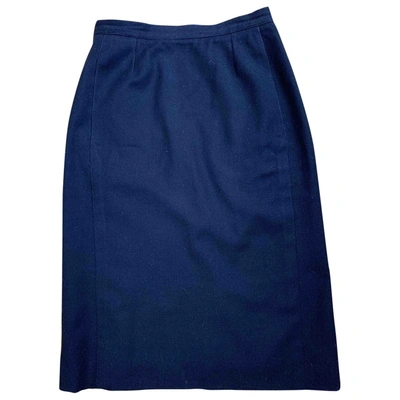 Pre-owned Guy Laroche Wool Mid-length Skirt In Black