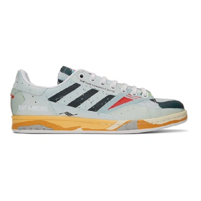 Raf Simons + Adidas Originals Torsion Stan Smith Printed Leather Sneakers In Gray