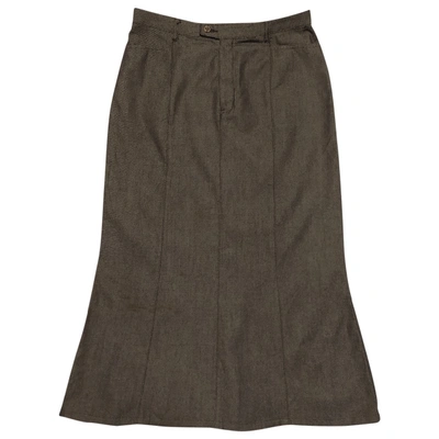 Pre-owned Mcm Wool Mid-length Skirt In Grey