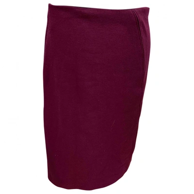 Pre-owned Jil Sander Cashmere Mid-length Skirt In Burgundy