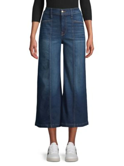 Frame Wide-leg Cropped Jeans In Blue