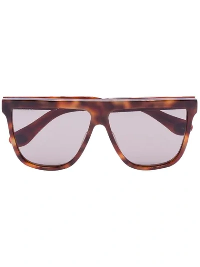 Gucci Brown Straight Temple Tortoiseshell Sunglasses