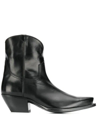 R13 Leather Ankle Boots In Black