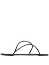 Atp Atelier 10mm Alessano Leather Thong Sandals In Black