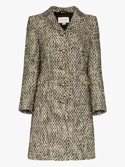 Gucci Single-breasted Double G Coat In Black