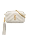 Saint Laurent Mini Lou Quilted Shoulder Bag In White