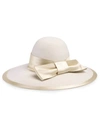 Gucci White Bow Trim Felt Hat In Neutrals