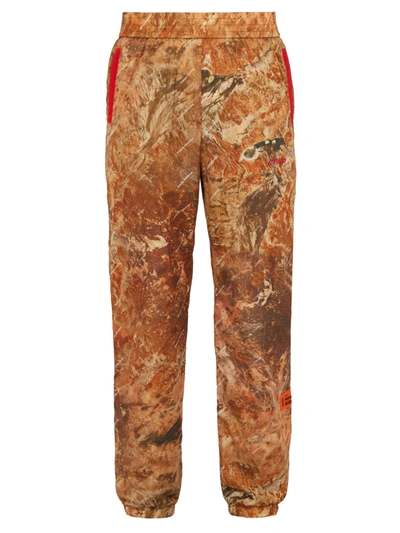 Heron Preston Digitally Printed Technical Track Pants In Beige,orange,green