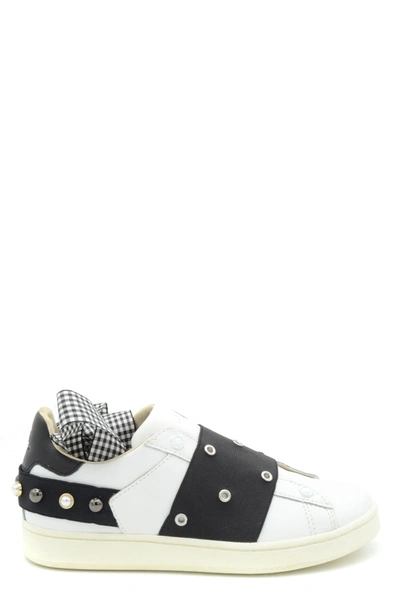 Moa Women's White Leather Slip On Sneakers