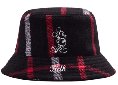 Pre-owned Kith X Disney Wool Bucket Hat Plaid/black
