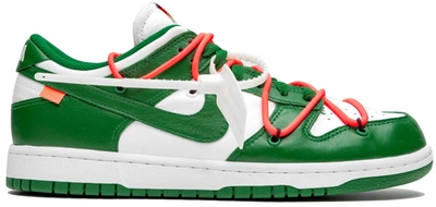 Pre-owned Nike  Dunk Low Off-white Pine Green In White/pine Green-pine Green