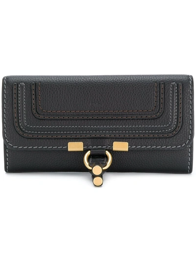 Chloé Marcie Continental Flap Wallet, Black