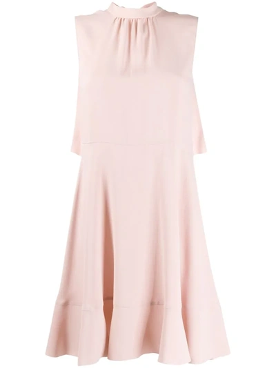 Red Valentino Cape-style Short Dress In Pink