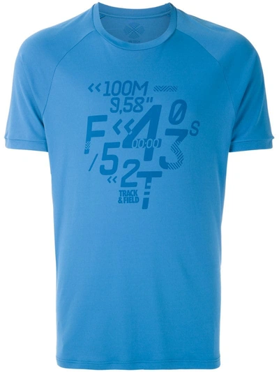 Track & Field T-shirt Mit Nummern-print In Blue