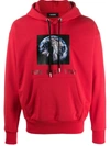 Diesel Graphic Print Hoodie In Red