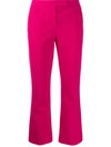 Theory Cropped Slim-fit Trousers In Pink