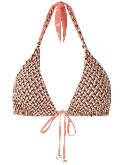 Track & Field Zig Zag Bikini Top In Pink