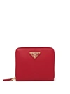 Prada Small Zipped Wallet In Red