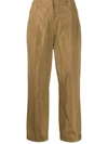 Odeeh Straight Pleated Waist Trousers In Brown