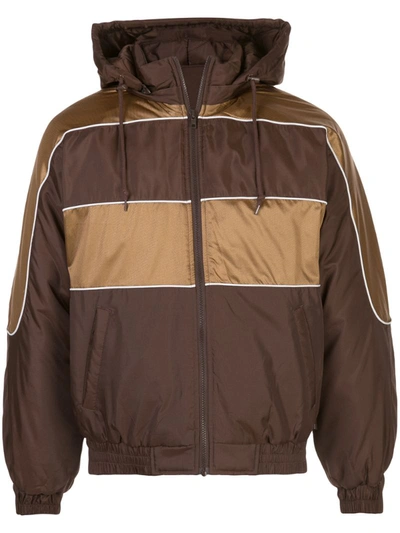 Supreme Sports Piping Puffy Jacket In Brown