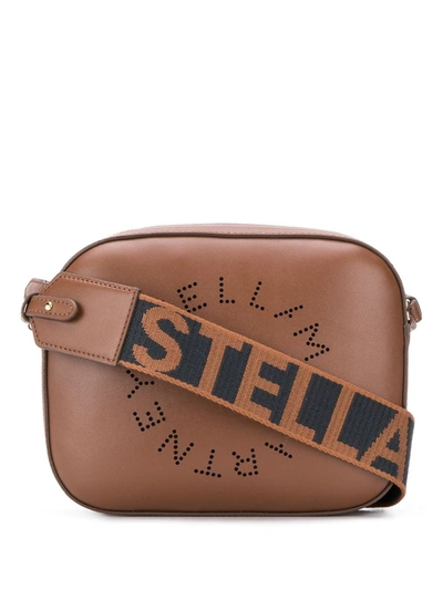 Stella Mccartney Mini Stella Logo Camera Bag In Brown