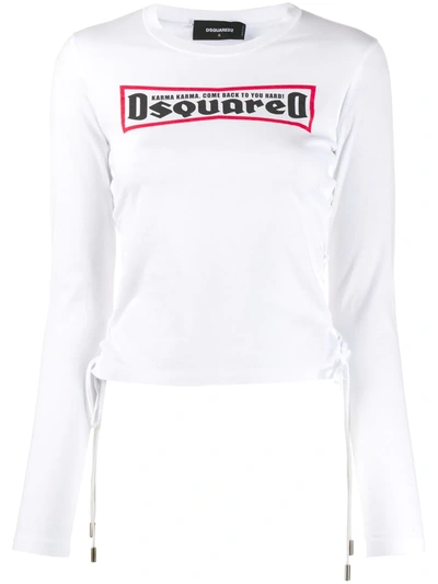 Dsquared2 Lace-up T-shirt In White