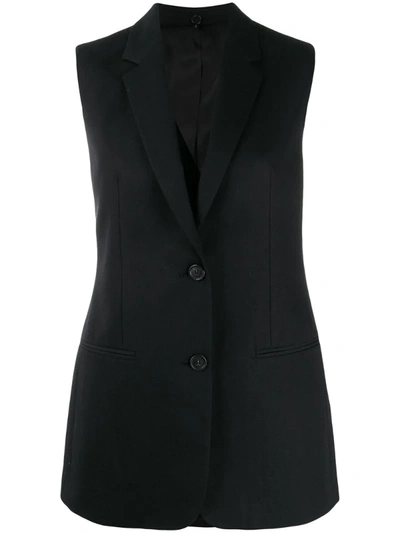 Helmut Lang Single Breasted Tailored Gilet In Black