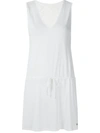 Track & Field Lace Panel Short Dress In White