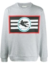 Etro Long Sleeve Printed Logo Sweater In Grey