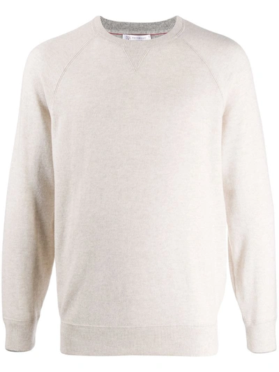 Brunello Cucinelli Cashmere Relaxed-fit Jumper In Neutral