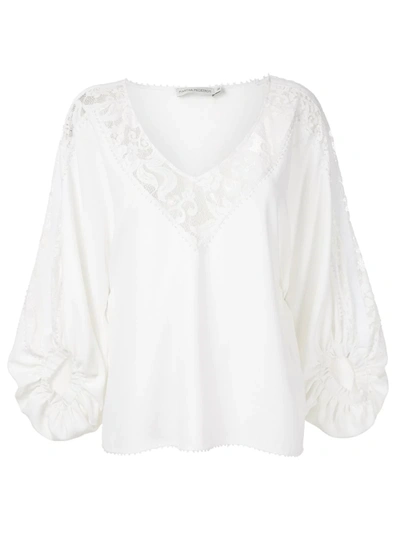 Martha Medeiros Giuliana Lace Panel Blouse In White