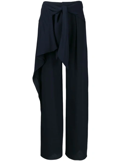 Chloé Ruffle Detail Trousers In Blue