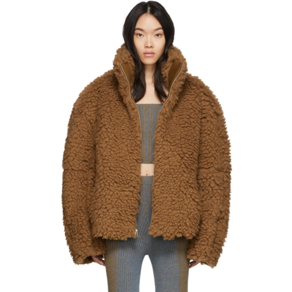 ブルゾン ECKHAUS LATTA YETI JACKET M Eckhaus Latta Brown Yeti Jacket In Teddy | ModeSens