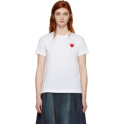 Comme Des Garçons Play Comme Des Garcons Play White Mens Fit Heart Patch T-shirt In White