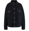 Balenciaga Logo Embroidered Denim Jacket In Midnight Blue