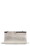 Christian Louboutin Small Palmette Crystal Embellished Clutch In Silver/ Crystal