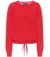 Apc Taeko Rib Drawstring Merino Wool Sweater In Red