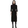 Apc Vivianne Rib Drawstring Waist Merino Wool Midi Dress In Noir